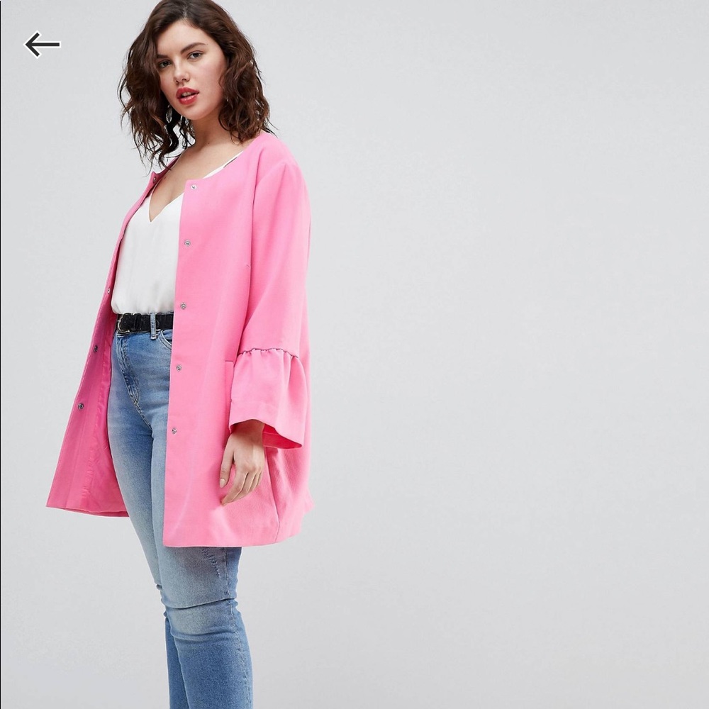 ASOS Pink fluted sleeve jacket